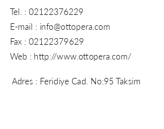 Ottopera Hotel iletiim bilgileri